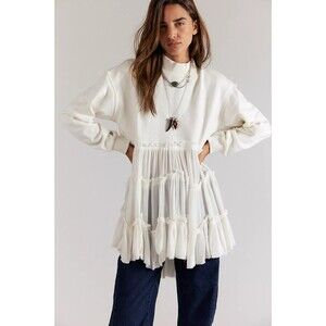 Free People We The Free Pixie Sweatshirt Mini Dress Oversized Cotton XL 287272